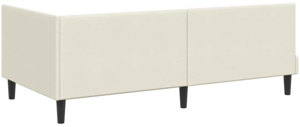 vidaXL Eckbettgestell mit Kopfteil Creme 100 cm x 200 cm Stoff 42016445 Bild 6