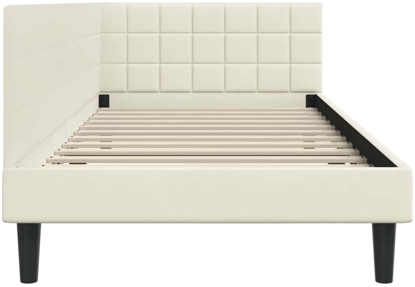 vidaXL Eckbettgestell mit Kopfteil Creme 100 cm x 200 cm Stoff 42016445 Bild 5