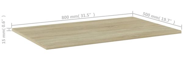 vidaXL Bücherregal-Bretter 8 Stk. Sonoma-Eiche 80x50x1,5 cm 805353 Bild 5