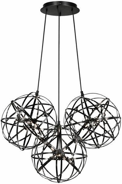 s.luce Atom Cluster LED Mehrfach-Pendelleuchte 3-flammig Schwarzchrom 30cm
