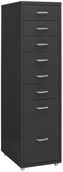 vidaXL Aktenschrank mit Rollen Anthrazit 28x41x109 cm Metall 335923