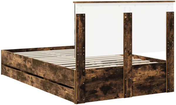 vidaXL Bettrahmen Geräucherte Eiche 120 x 200 cm Ingenieurs Holz 3409486 Bild 10