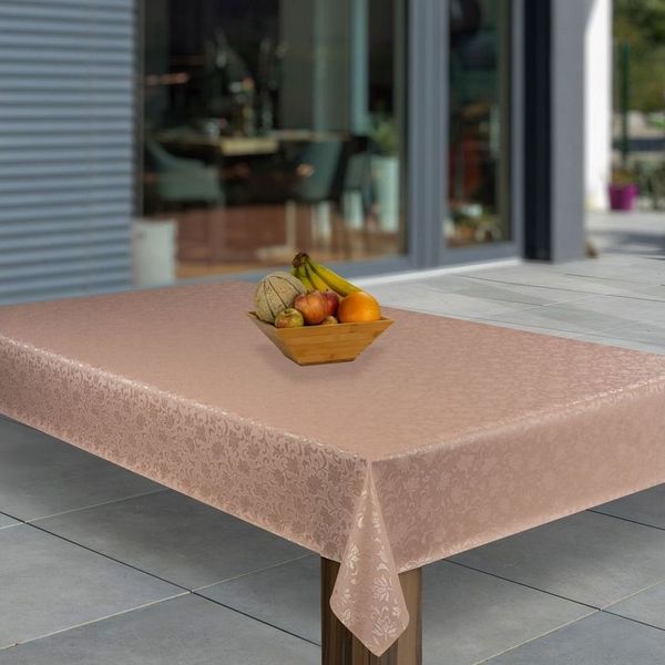 laro Tischdecke Wachstuch-Tischdecken Abwaschbar Rosa geprägt Blumen rechteckig