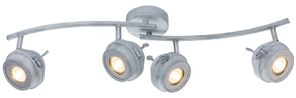 LED Deckenleuchte, Metall grau antik, Spot beweglich, L 68 cm