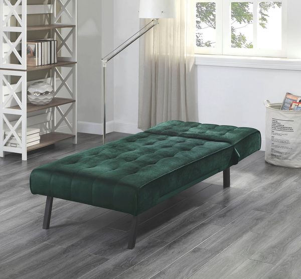Atlantic Home Collection Pierre Chaiselongue, Polyester, Samtvelours Grün, Relaxliege