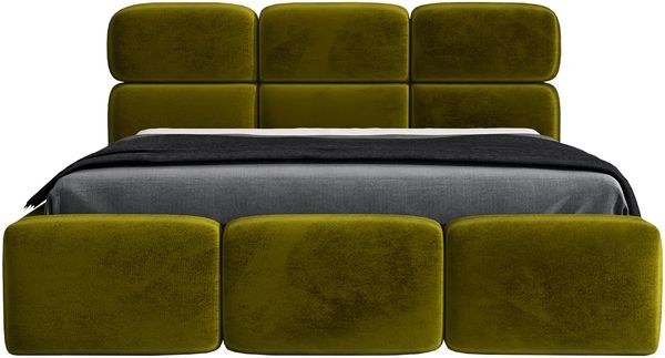 Polsterbett MAROKO 140x200 ohne Matratze mit Bettkasten und Lattenrost. Farbe: Olive 9 Bild 3