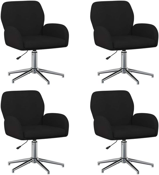 vidaXL Drehstühle 4 Stk. 54 x 58 x 90 cm Schwarz Stoff 3428305 Bild 2