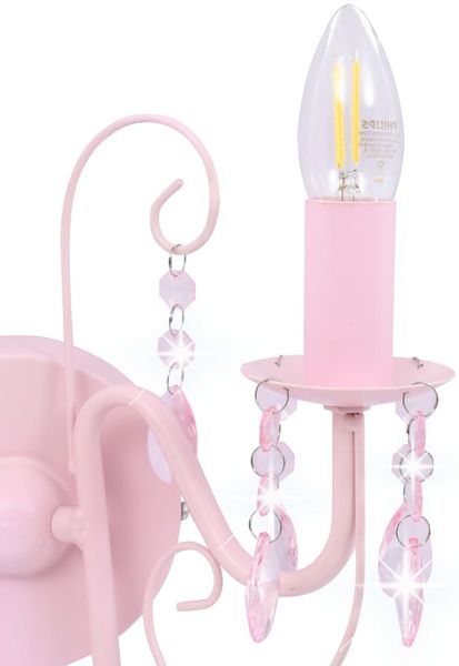 vidaXL Wandleuchte mit Perlen Rosa 2 × E14-Fassungen 281592 Bild 5