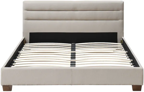 Vente-unique - FAUSTIN Bett Stoff Beige - B 215,5 cm x H 89 cm x L 165 cm Bild 3