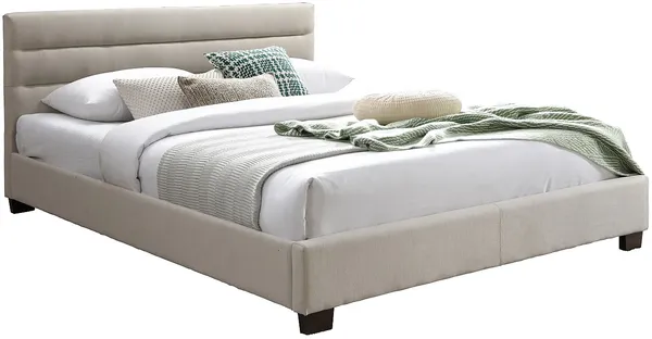 Vente-unique - FAUSTIN Bett Stoff Beige - B 215,5 cm x H 89 cm x L 165 cm Bild 2