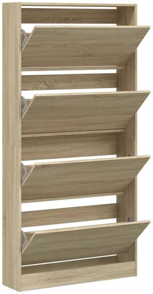 vidaXL Schuhschrank mit 4 Klappen Sonoma-Eiche 80x21x163,5 cm 3214366 Bild 5