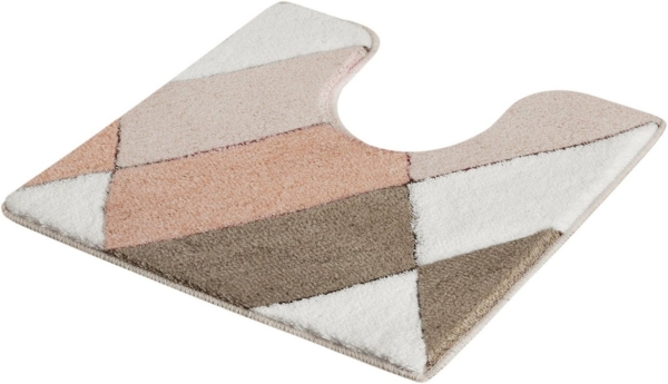 Kleine Wolke Badematte Ayana, Höhe 15 mm, rutschhemmend beschichtet, fußbodenheizungsgeeignet, Polyacryl, rechteckig, WC Vorleger mit Ausschnitt, Badteppich, modernes Rauten Design, leichter Hoch-Tief Effekt