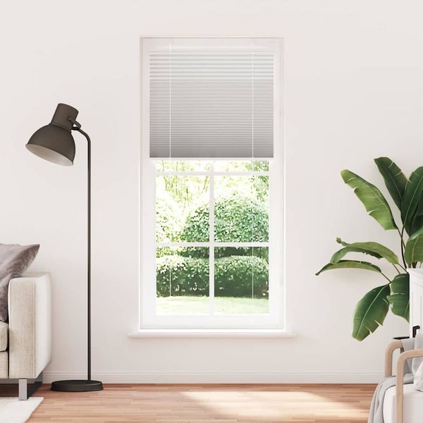 vidaXL Plissee Hellgrau 95x200 cm Stoffbreite 94,4 cm Polyester 4015363