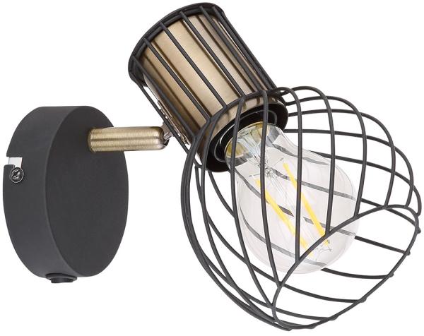 Wandlampe, beweglich, Käfig-Design, schwarz, H 16,5 cm