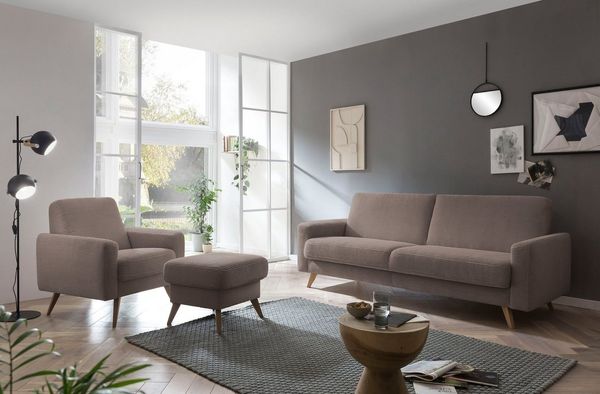 exxpo - sofa fashion Hocker Samso, kompakte und bequeme Sitzgelegenheit in aktuellem Cord Bezug