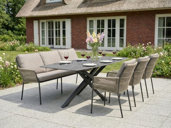 LC Garden »Como« Gartenset Gartentisch Beton-Optik
