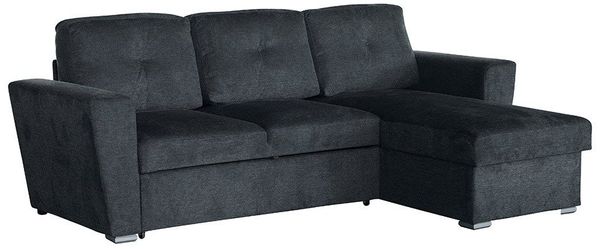 riess-ambiente Schlafsofa APARTMENT 245cm grau - Strukturstoff, 3-Sitzer, Stauraum, ausziehbar, Einzelartikel 1 Teile, Multifunktionale Couch - ideal für Wohnzimmer, TV-Ecke & Apartments