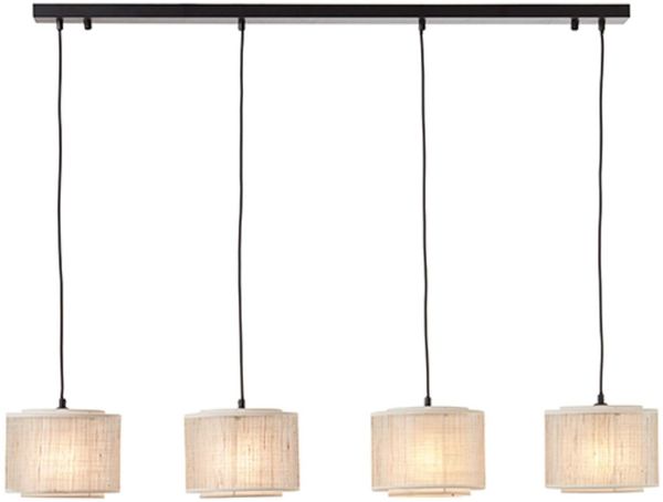 Brilliant Leuchten No. 99482-09 Pendelleuchte Odar 4-flammig E27 schwarz beige
