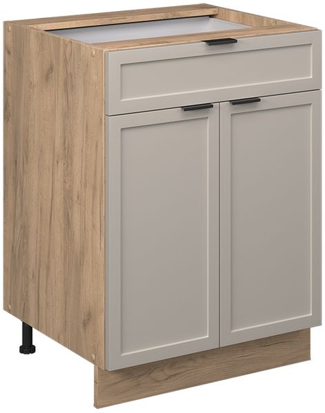 Küchenunterschrank Fame-Line GrauBeige 60 cm mit Schublade, ohne Arbeitsplatte Vicco