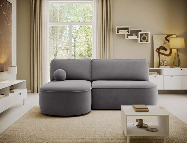 Ecksofa Livosa Grau mit Schlaffunktion & Bettkasten | Eltap | Poco