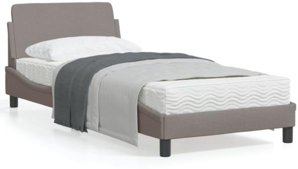 vidaXL Bettgestell mit Kopfteil ohne Matratze Taupe 90x190 cm Stoff 373089