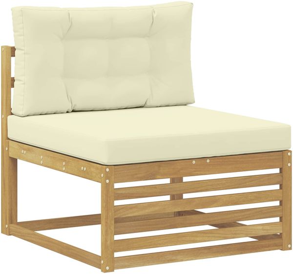 vidaXL Outdoor-Sofagarnitur 5 pcs Weiß und Creme Massivholz Akazie 3390015 Bild 3