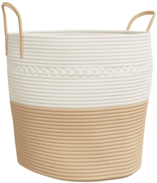 vidaXL Aufbewahrungskorb Beige und Weiß Ø43x38 cm Baumwolle 358487
