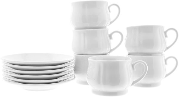 Edles Mokkatassen-Set aus feinem Porzellan 100ml – stilvoll & zeitlos Weiß