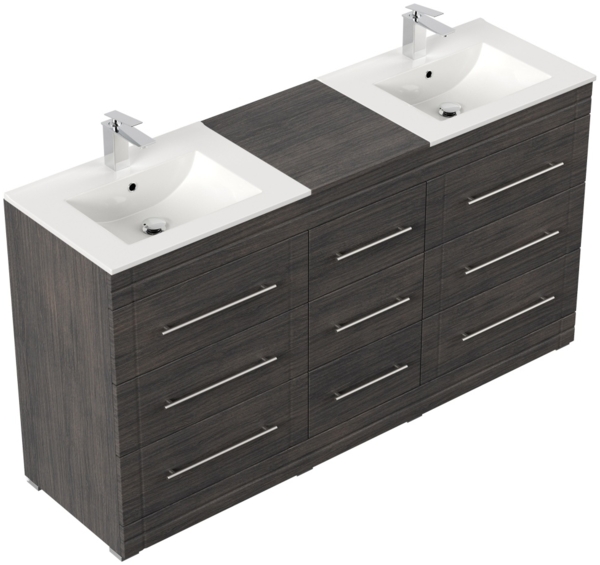 Stand Badmöbel Cosmo Modern SoftClose anthrazit gemasert : Anthrazit gemasert