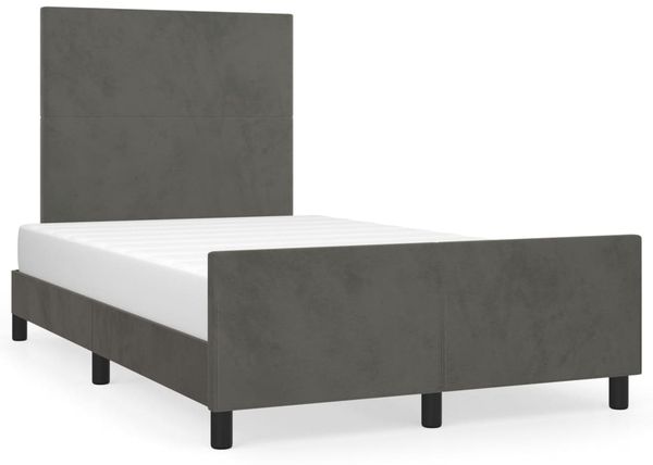 Einzelbettgestell Design für Erwachsene ohne Matratze Dunkelgrau 120x200 cm Samt d4602e