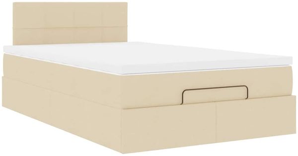 vidaXL Ottoman-Bett mit Matratze Creme 120x200 cm Stoff 3311454 Bild 6