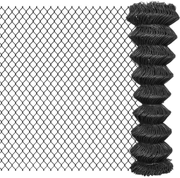 vidaXL Maschendrahtzaun 25 x 1,5 m Stahl Grau 142431