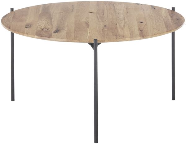 Couchtisch >ASSUAN< in eichenfarben, Massivholz/ Metall - 38x74cm (HxD)