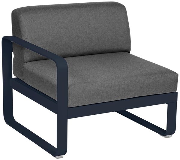 Bellevie Lounge 1-Sitzer Modul 92 Abyssblau A3 Graphitgrau Links