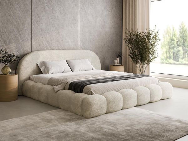 Compleo Polsterbett OMBIS, Wolkenbett mit Bettkasten und Lattenrost, Designer-Bett, MADE IN EU