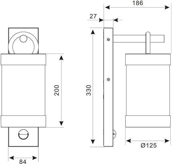 LED Außenwandleuchte mit Bewegungsmelder, Laterne Anthrazit, Höhe 33cm Bild 9