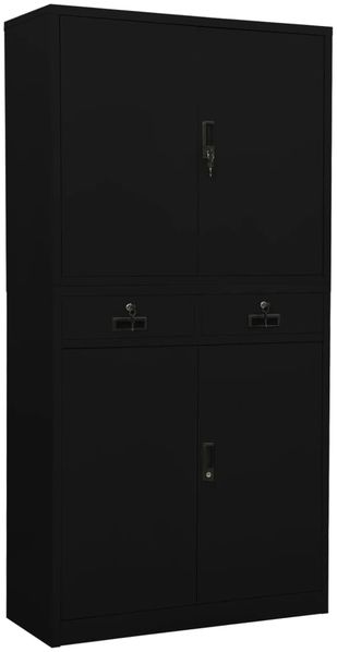 vidaXL Büroschrank Schwarz 90 x 40 x 180 cm Stahl [336419]