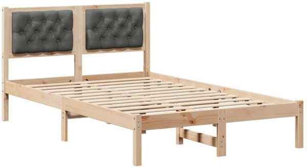 vidaXL Bettrahmen Dunkelgrau 120 x 200 cm Massives Kiefernholz 878190