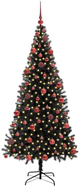 vidaXL Weihnachtsbaum mit 300 LEDs mit Ständer Schwarz 180 cm PVC 3396478 Bild 3