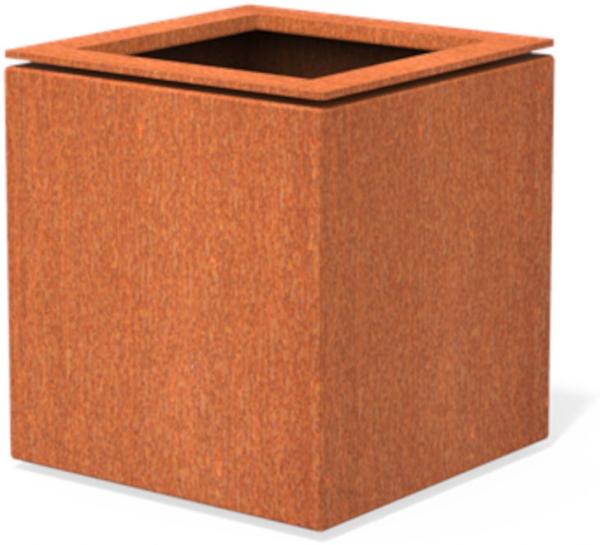 Dipott Pflanzgefäß Domus quadratisch aus Corten-Stahl Pflanzkübel 53x53x60 cm