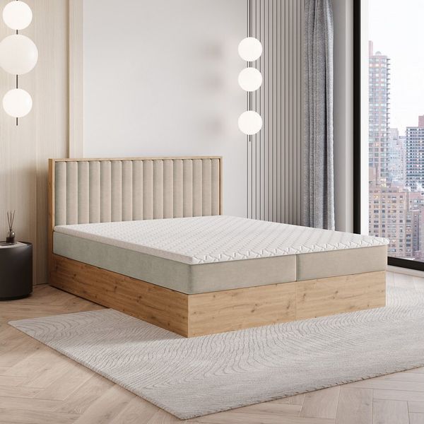 Masseno Boxbett VARELI 160x200 cm mit Bonell Matratze und Topper