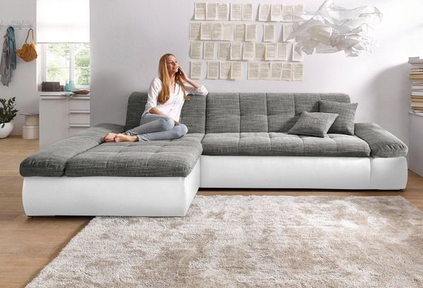 DOMO collection Ecksofa Moric B/T/H 300/172/80 cm, auch in Cord, L-Form, XXL-Format, wahlweise auch mit Bettfunktion und Armverstellung