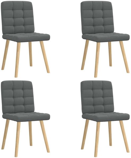 vidaXL Esszimmerstühle 4 Stk. Dunkelgrau Stoff 3315192