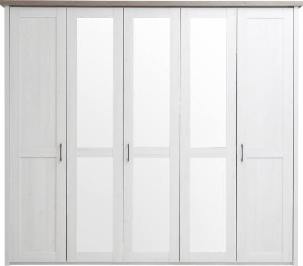 Kleiderschrank >Lebbie< in Pinie Weiß - 241x212x62cm (BxHxT) Bild 4