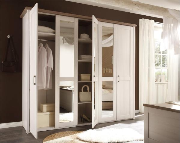 Kleiderschrank >Lebbie< in Pinie Weiß - 241x212x62cm (BxHxT) Bild 3