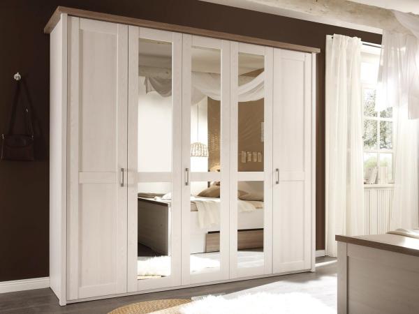 Kleiderschrank >Lebbie< in Pinie Weiß - 241x212x62cm (BxHxT) Bild 2