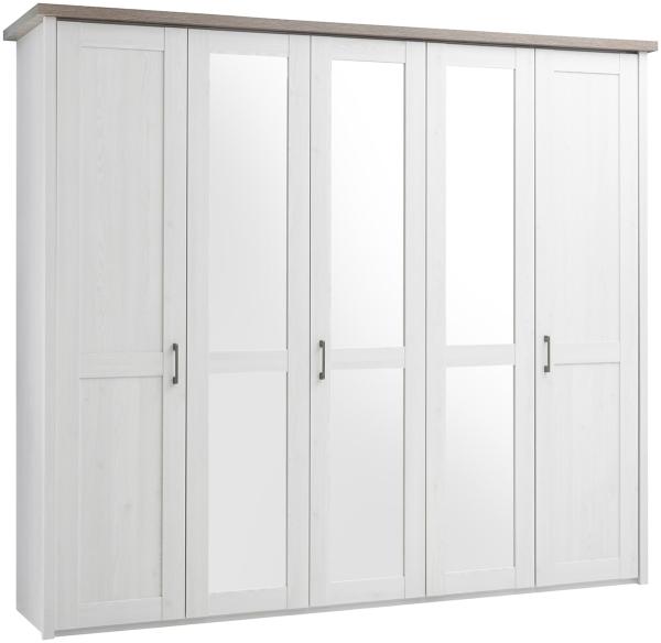 Kleiderschrank >Lebbie< in Pinie Weiß - 241x212x62cm (BxHxT) Bild 1