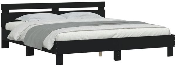 vidaXL Bettgestell mit Kopfteil und LED-Beleuchtung Schwarz 180x200 cm 3207526 Bild 3