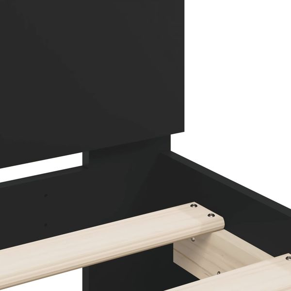 vidaXL Bettgestell mit Kopfteil und LED-Beleuchtung Schwarz 180x200 cm 3207526 Bild 10