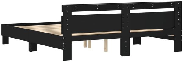 vidaXL Bettgestell mit Kopfteil und LED-Beleuchtung Schwarz 180x200 cm 3207526 Bild 9